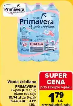 Carrefour Woda źródlana Primavera 6-pak (6 x 1,5 l) oferta