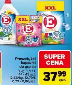 Carrefour Proszek, żel kapsułki do prania E XXL oferta