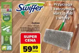Carrefour Swiffer Zestaw mop + 8 szt. ściereczek suchych + 3 ściereczki mokre oferta