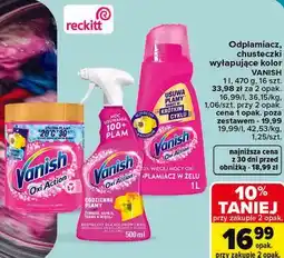 Carrefour Odplamiacz, chusteczki wyłapujące kolor Vanish oferta