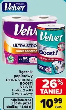 Carrefour Ręcznik papierowy Velvet Ultra Strong, Boost! 3-warstwowy oferta