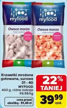 Carrefour Krewetki mrożone gotowane, surowe Myfood oferta
