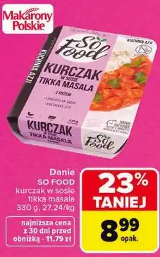 Carrefour Danie SO FOOD kurczak w sosie tikka masala oferta