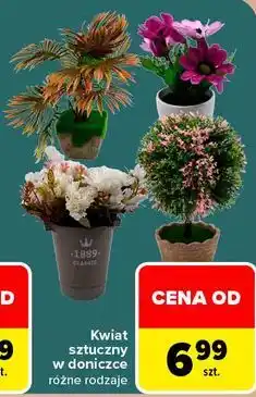 Carrefour Kwiat sztuczny w doniczce różne rodzaje oferta