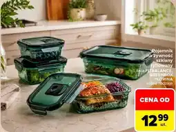 Carrefour Pojemnik na żywność szklany ryflowany linia FITBALANCE, GREENBOX FLORINA oferta
