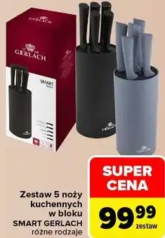 Carrefour Zestaw 5 noży kuchennych w bloku SMART GERLACH oferta