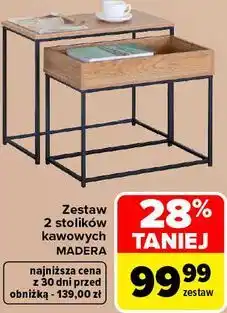 Carrefour Zestaw 2 stolików kawowych MADERA oferta