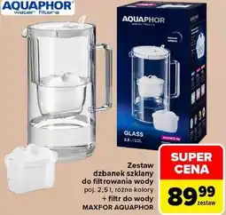 Carrefour Zestaw dzbanek szklany do filtrowania wody Aquaphor Maxfor oferta