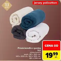 Carrefour TEX HOME Prześcieradło z gumką jersey policotton oferta