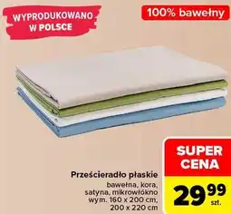 Carrefour Prześcieradło płaskie bawełna, kora, satyna, mikrowłókno oferta