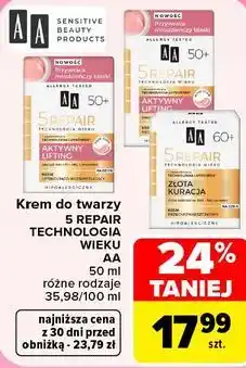 Carrefour Krem do twarzy 5 Repair Technologia Wieku AA oferta