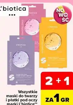 Carrefour Wszystkie maski do twarzy i płatki pod oczy L'biotica oferta