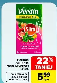 Carrefour Herbata opuncja Fix Slim Verdin oferta