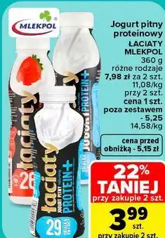 Carrefour Jogurt pitny proteinowy Łaciaty Mlekpol oferta