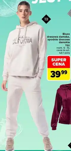 Carrefour Bluza dresowa damska, spodnie dresowe damskie TEX oferta