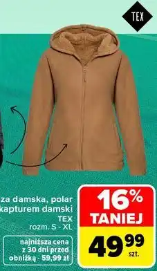 Carrefour Bluza damska, polar z kapturem damski TEX oferta