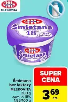 Carrefour Śmietana bez laktozy MLEKOVITA oferta
