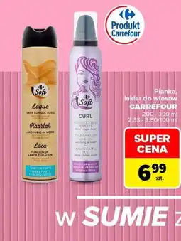 Carrefour Pianka, lakier do włosów CARREFOUR oferta