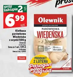 Topaz Kiełbasa parówkowa Wiedeńska z szynki Olewnik oferta
