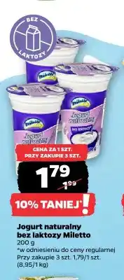 Netto Jogurt naturalny bez laktozy Miletto oferta
