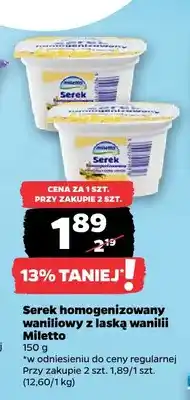 Netto Serek homogenizowany waniliowy z laską wanilii Miletto oferta