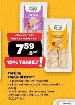Netto Tortilla z kurczakiem i warzywami Twoje Bistro oferta