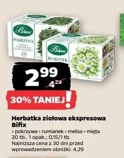 Netto Herbatka ziołowa ekspresowa Bifix pokrzywa oferta