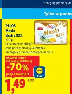 Lidl Masło ekstra Pilos 83% oferta