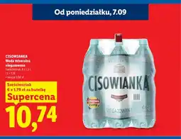 Lidl Woda mineralna niegazowana Cisowianka 6-pak oferta