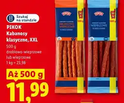 Lidl Kabanosy klasyczne XXL wieprzowe Pikok oferta