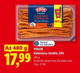 Lidl Kabanosy cienkie XXL drobiowo-wieprzowe Pikok oferta