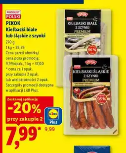 Lidl Kiełbaski białe z szynki Pikok oferta