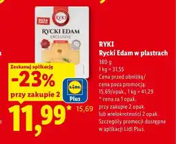 Lidl Ser Rycki Edam w plastrach Ryki oferta