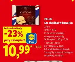 Lidl Ser cheddar w kawałku Pilos oferta