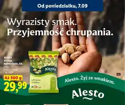 Lidl Pistacje kalifornijskie XXL prażone i solone Alesto oferta