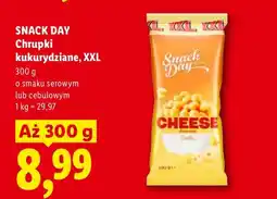 Lidl Chrupki kukurydziane XXL o smaku serowym Snack Day oferta