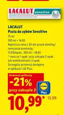 Lidl Pasta do zębów Sensitive Lacalut oferta