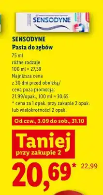 Lidl Pasta do zębów Sensodyne oferta