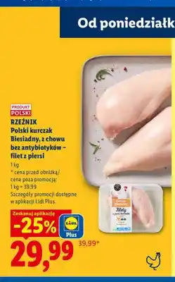 Lidl Polski kurczak Biesiadny z chowu bez antybiotyków filet z piersi Rzeźnik oferta