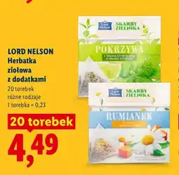 Lidl Herbatka ziołowa z dodatkami pokrzywa z trawą cytrynową o smaku cytryny Lord Nelson oferta