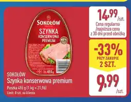 ALDI Szynka konserwowa premium Sokołów oferta
