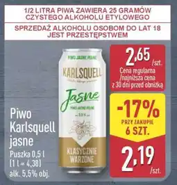 ALDI Piwo Karlsquell jasne oferta