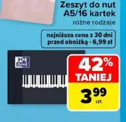 Carrefour Zeszyt do nut A5/16 kartek oferta