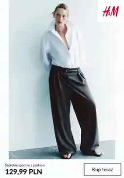 H&M Szerokie spodnie z paskiem H & M oferta