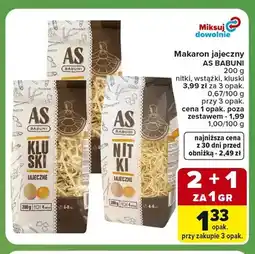 Carrefour Express Makaron jajeczny kluski As Babuni oferta