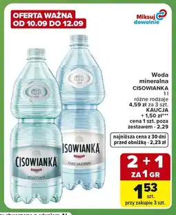 Carrefour Express Woda mineralna gazowana Cisowianka lekko oferta