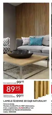 Abra Lamele ścienne 3D dąb naturalny 4-pak oferta