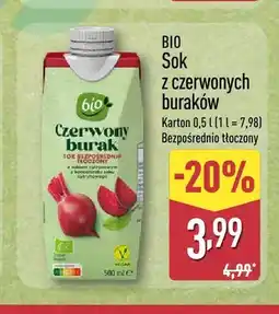 ALDI Sok z czerwonych buraków bezpośrednio tłoczony Bio oferta