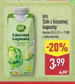 ALDI Sok z kiszonej kapusty z solą morską Bio oferta
