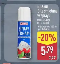 ALDI Bita śmietana w sprayu Milsani oferta